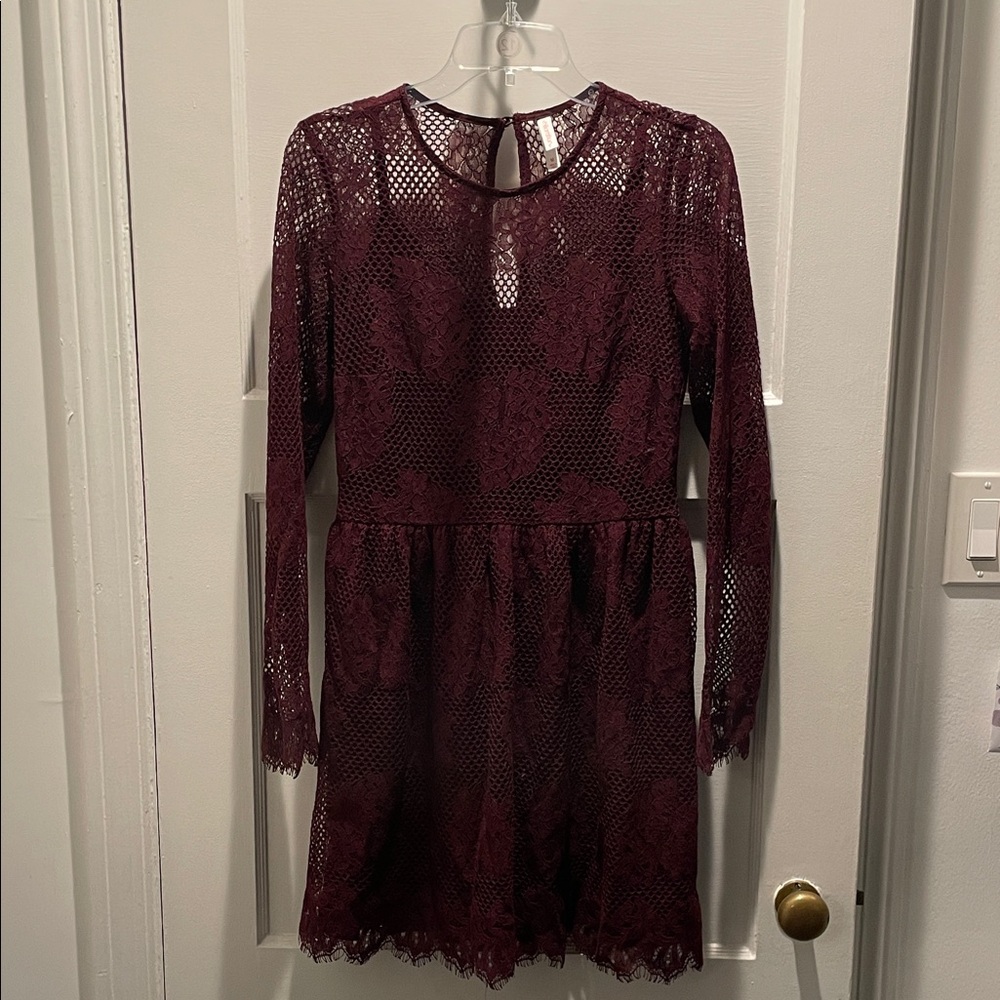 Xhilaration Burgundy Lace Dress